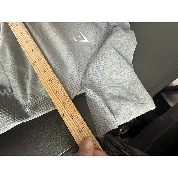 Gymshark XS Women Pullover Long Sleeve Cropped Top Grey Athletic 41-10 - Picture 6 of 7